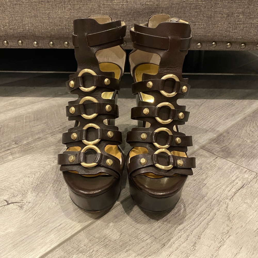 Size 7 AUTHENTIC Michael Kors Gladiator Wedges